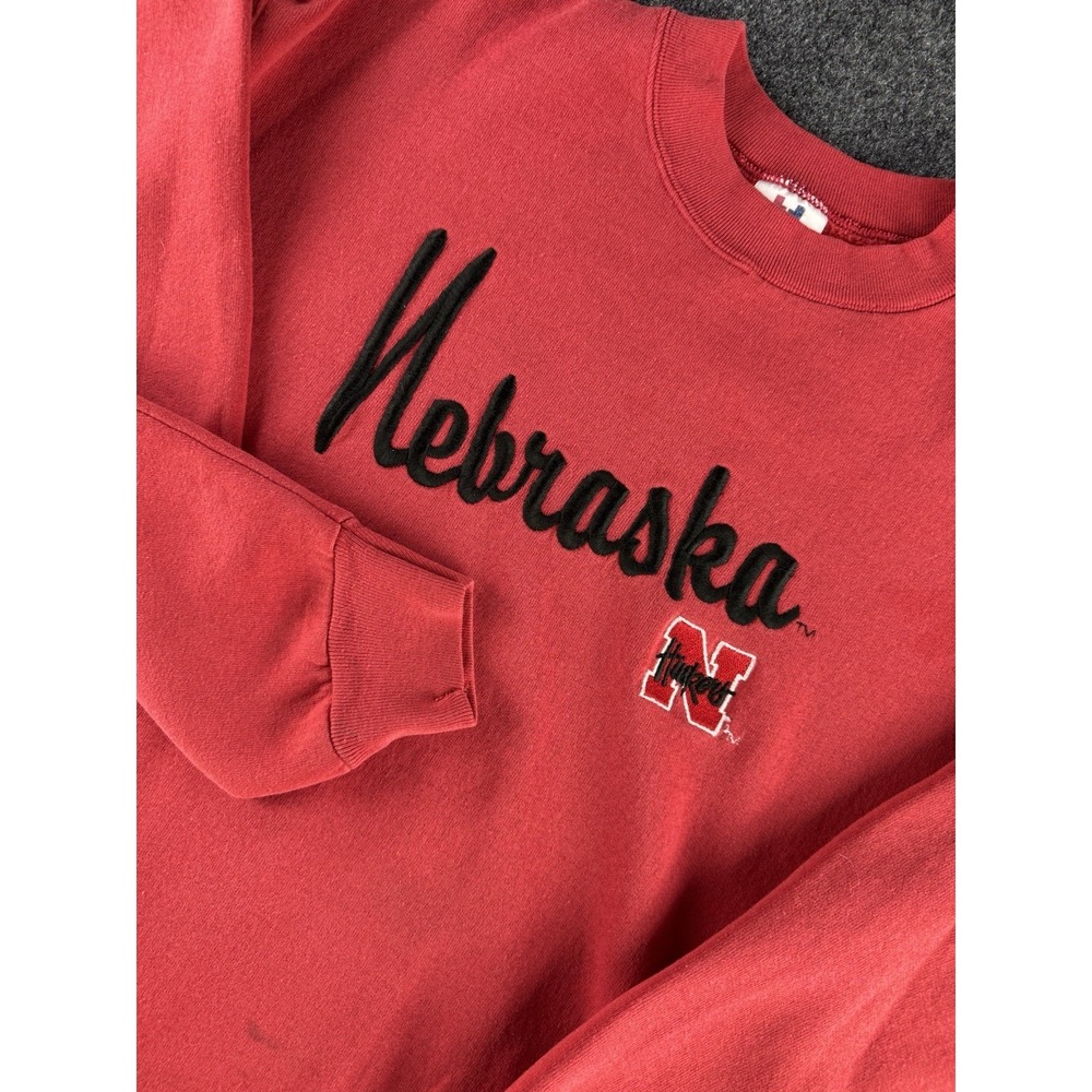 VTG Nebraska Cornhuskers Crewneck Sweatshirt Red USA Made Tee Jays XL